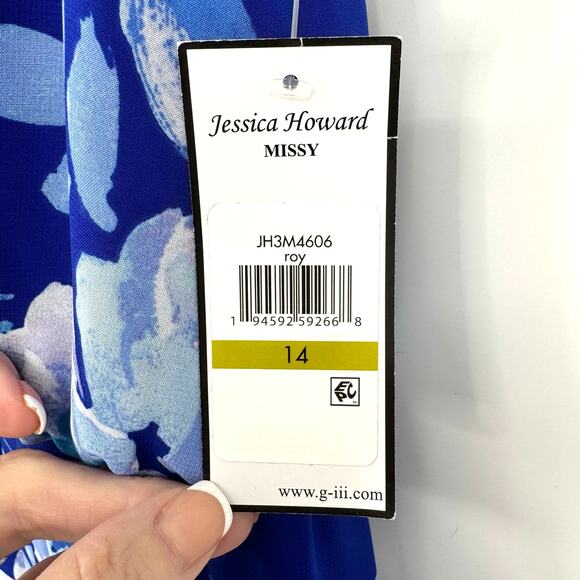 Jessica Howard Faux Wrap Floral Chiffon Maxi Dress 14 Wedding Guest Occasion - Picture 12 of 12